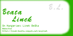 beata linek business card